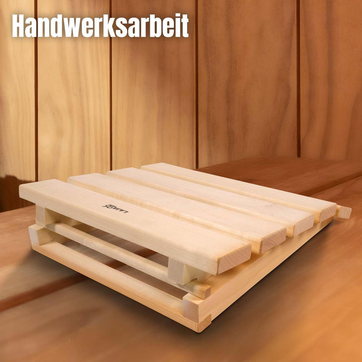 LaJa26 Sauna Kopfstütze Flexi FSC Espenholz - Verstellbar in 4 Stufen - Ideal für Nacken und Schulte