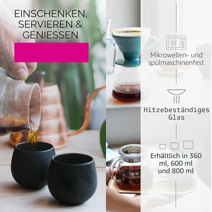 Hario XGS-80TB Kaffeekanne aus Glas / Range Server 800 ml, farblos, 13 x 15,2 x 13 cm, 13 x 15,2 x 1