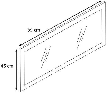 Vladon Spiegel Lima, Wandspiegel mit Rahmen im modernen Stil, Creme Hochglanz (89 x 45 cm), Creme Ho