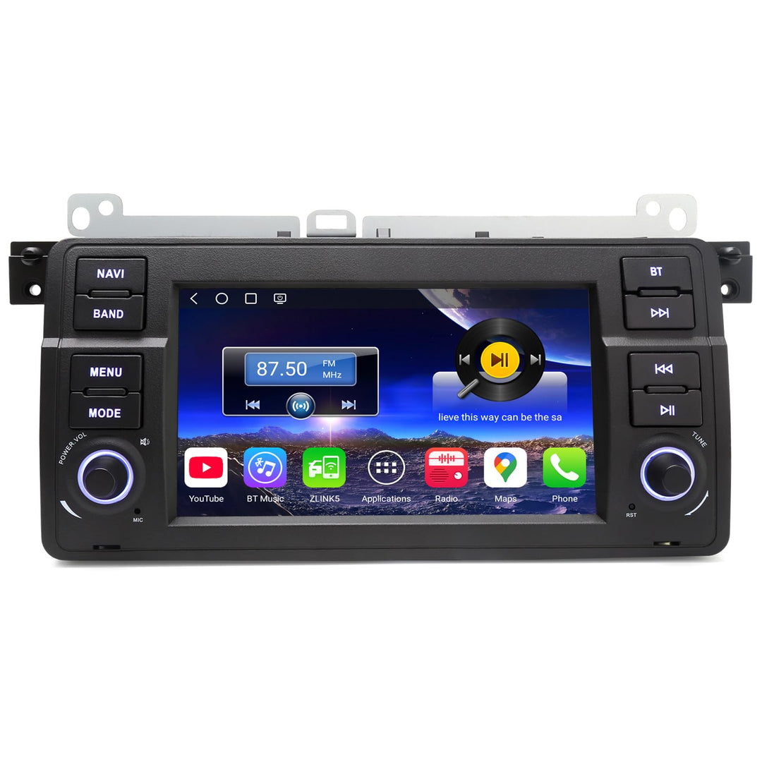Erisin Android 14 4GB+64GB 8-Kern Autoradio Bluetooth GPS Navigation für BMW 3er M3 E46 318 320 Rove