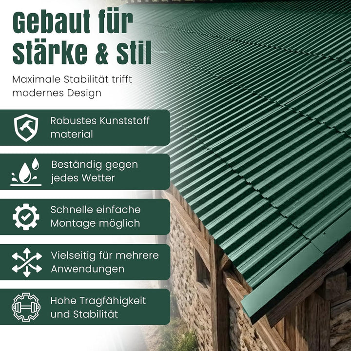 LP Projekt Wellplatte 90×117 cm | Robust & wetterfest Wellplatte Dach Kunststoff für Carport, Garten