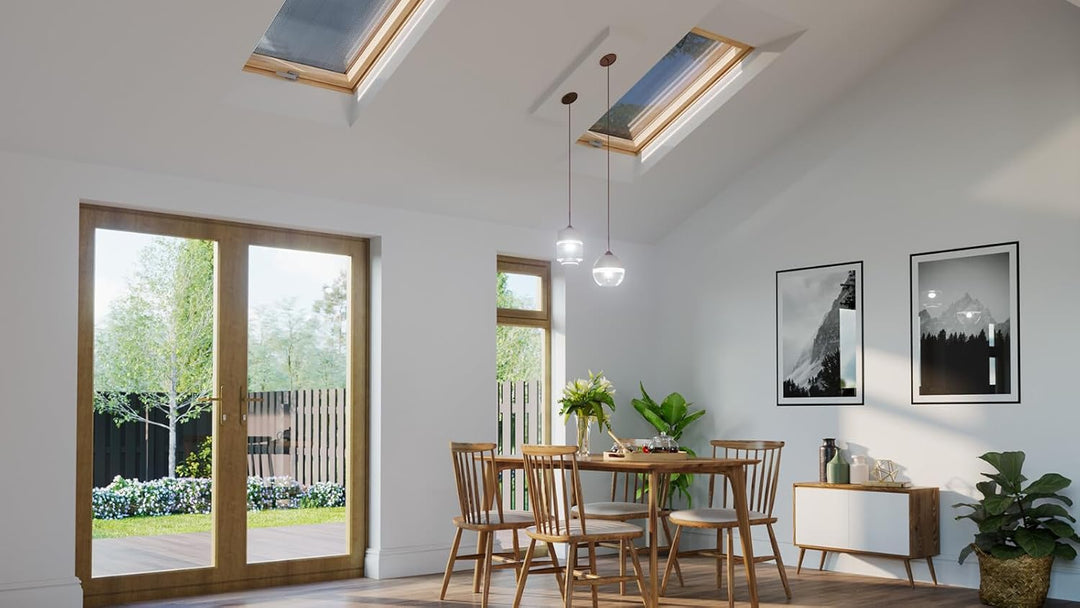 BAUBAY 55x78 cm Dachfenster aus Holz | Fenster mit 2-fach Verglasung | inkl. Eindeckrahmen für Dachz