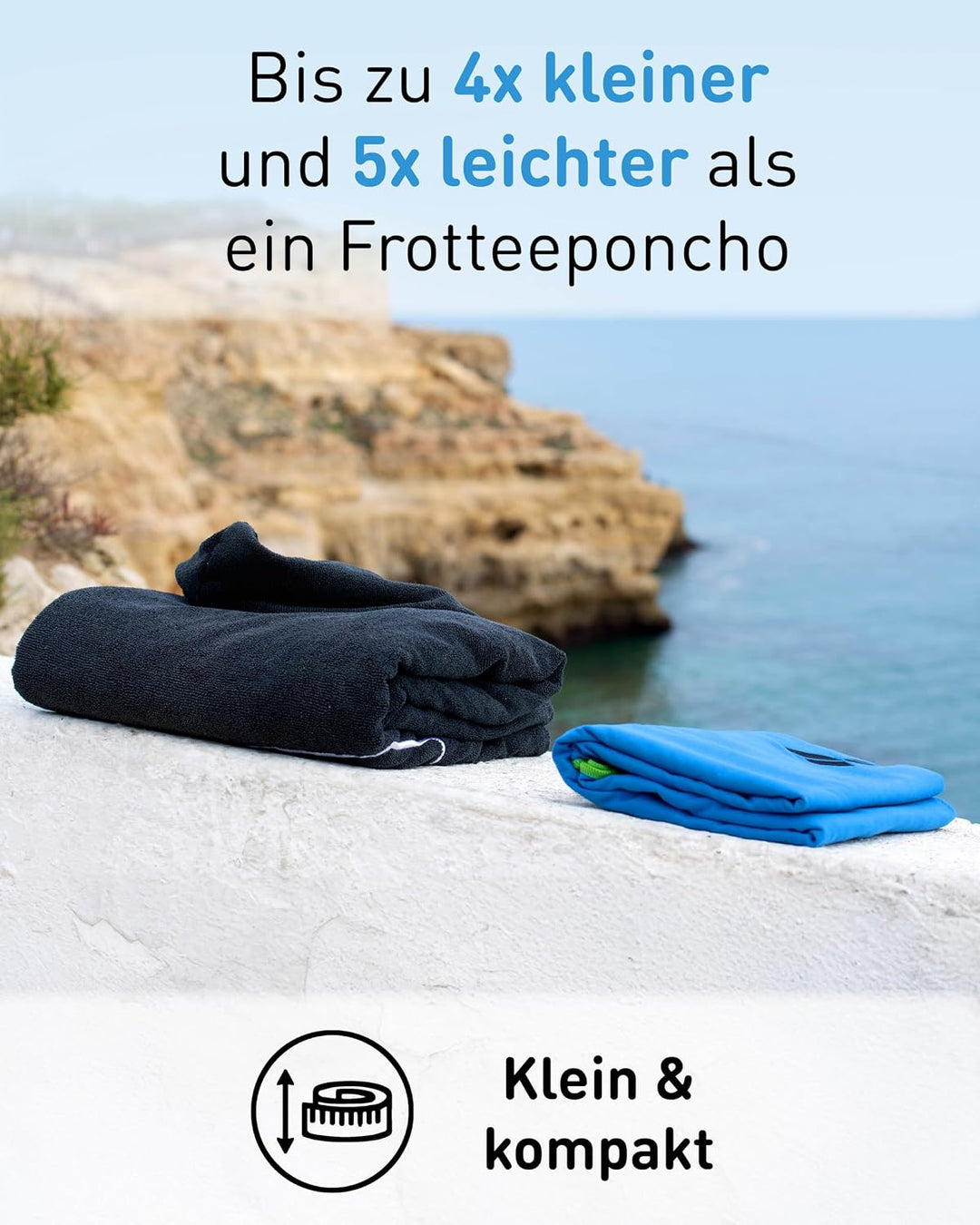 Fit-Flip Umziehhilfe Strand – Ultraleicht und schnelltrocknend – Surf Poncho Herren und Damen, Umkle