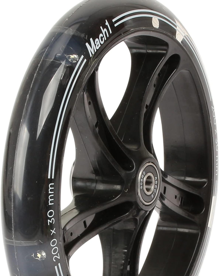 2 Stück 200x30mm Mach1 Kickscooter Rollen-Set inklusive Kugellager + Spacer - Cityroller Ersatz Reif