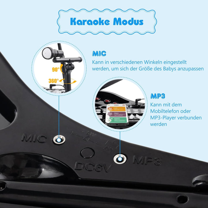 DREAMADE 37 Tasten Keyboard Kinder, mini E-Piano mit Hocker & Mikrofon & 3 Lehrmodi & 8 Rhythmen & A