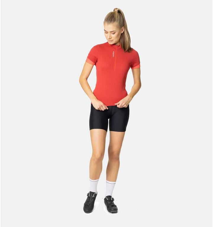 Odlo Damen Essentials_411971 Radtrikot halber Reissverschluss (1er Pack) S American Beauty - Cayenne