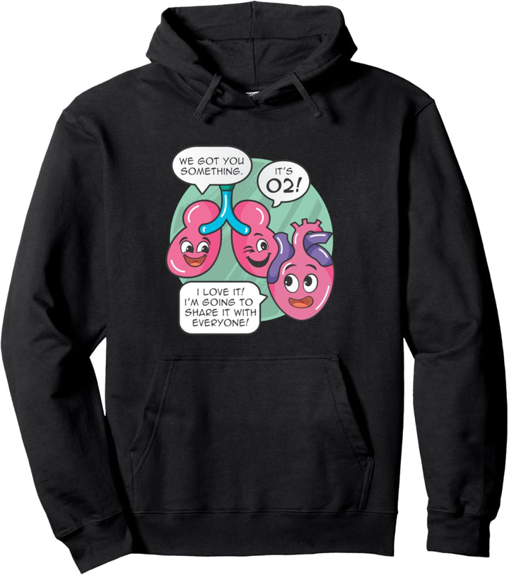 Sauerstoff für das Herz Lunge Doktor Pullover Hoodie