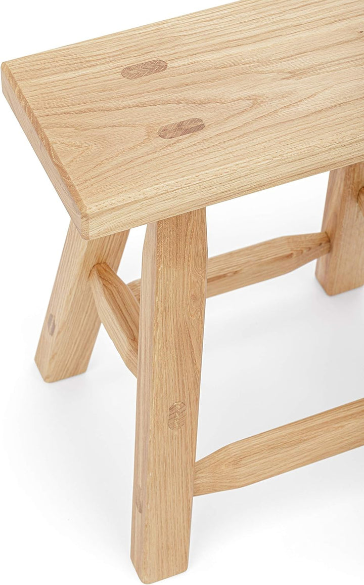 Anton Doll Holzmanufaktur Hocker Hans aus Eichenholz, Naturprodukt 100%, handgefertigter Sitzhocker