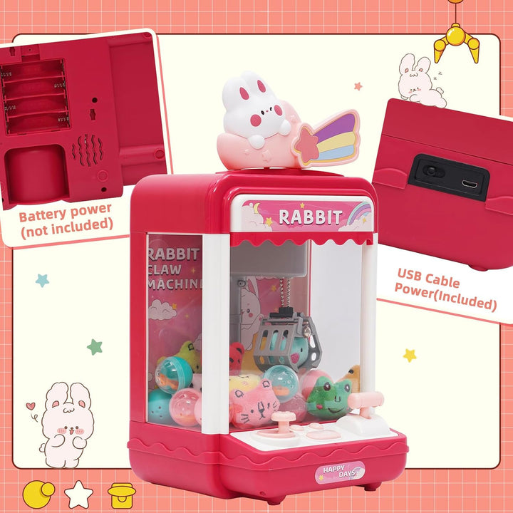 Arkyomi Mini Greifmaschine Candy Doll Gachapon Grabber Süssigkeiten Greifautomat mit Münzschiebe und
