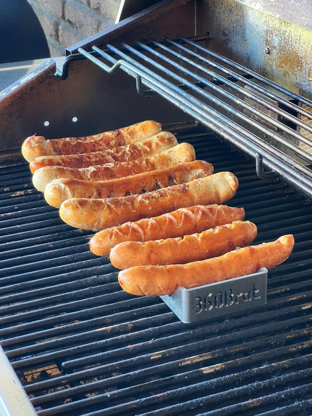 360Brat 8er Halterung Bräter 8.9 Bratwursthalter Edelstahl 3mm BBQ Gestell für 8 Würste