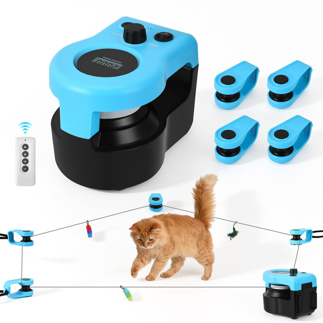 Katzenspielzeug für Indoor-Katzen, automatisch/ferngesteuertes Katzenspielzeug, Laufband, einstellba