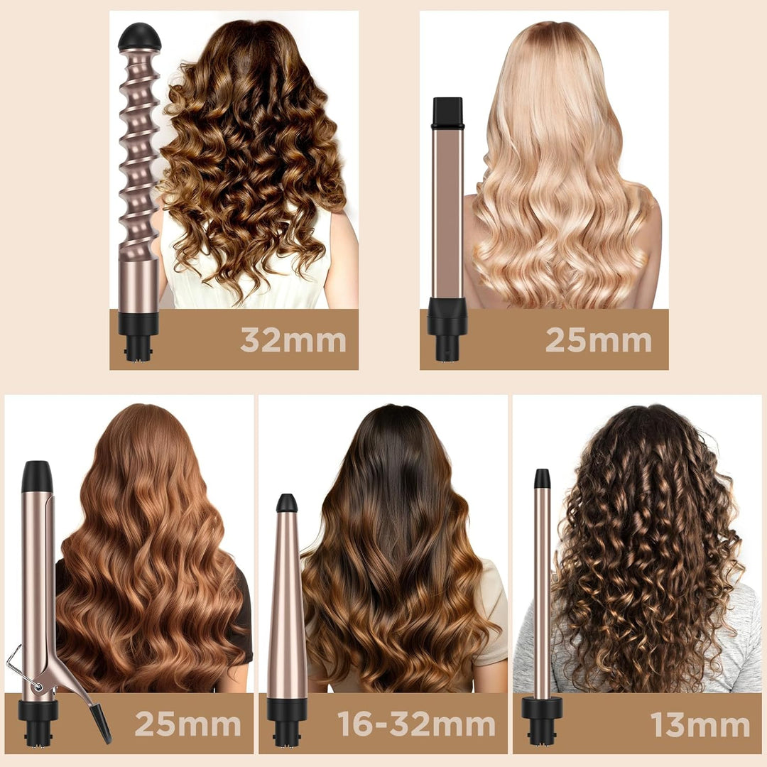 Lockenstab 5 in 1 PARWIN PRO BEAUTY Multifunktions Austauschbare Lockenstab Grosse und Kleine Kit mi
