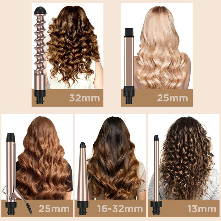 Lockenstab 5 in 1 PARWIN PRO BEAUTY Multifunktions Austauschbare Lockenstab Grosse und Kleine Kit mi