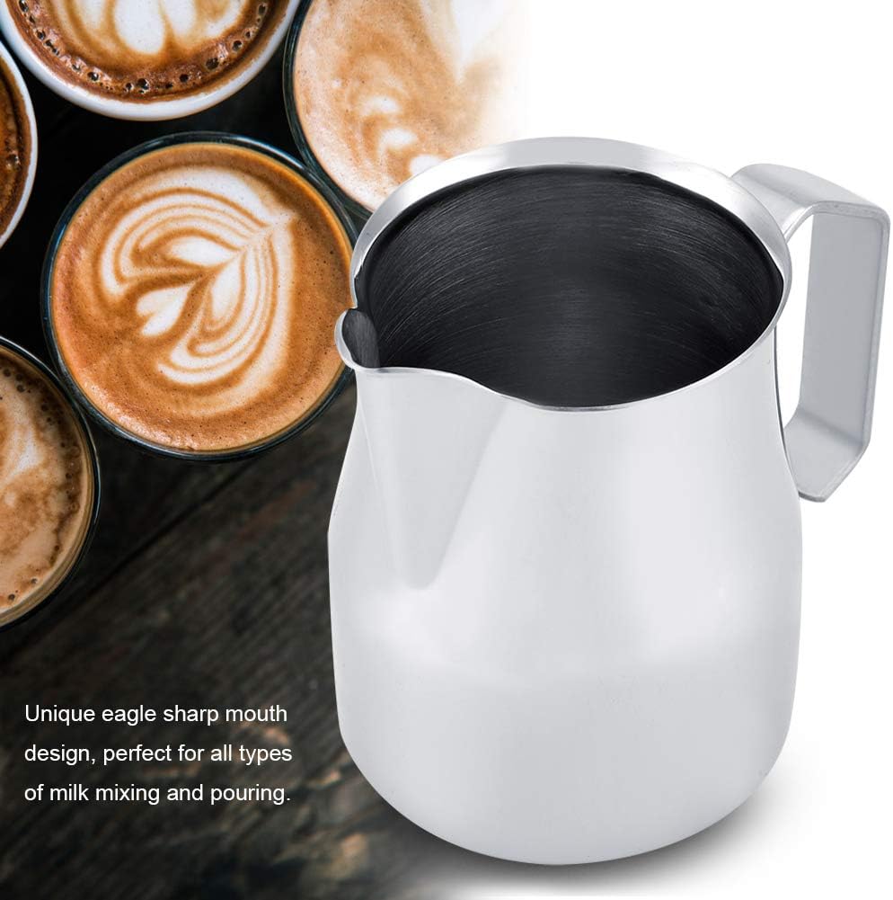 Edelstahl-Kaffeekanne Milchaufschäumungstopf Espresso Latte Art Style Pitcher für den Kaffeezubehör