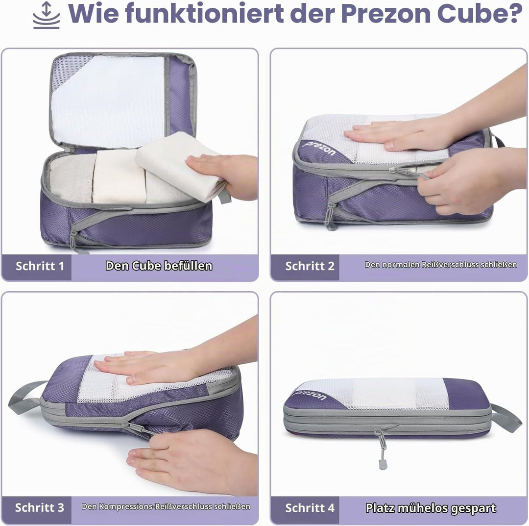 6 Set Kompressions-Packwürfel, Durchsichtiges Design, Platzsparend, Leicht, Massgeschneidertes Katio