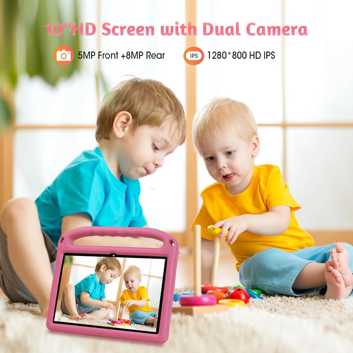 Kinder-Tablet, 10-Zoll-Tablet für Kinder, Android 14, Kleinkind-Tablet, 8 (4 + 4) GB RAM, 128 GB ROM