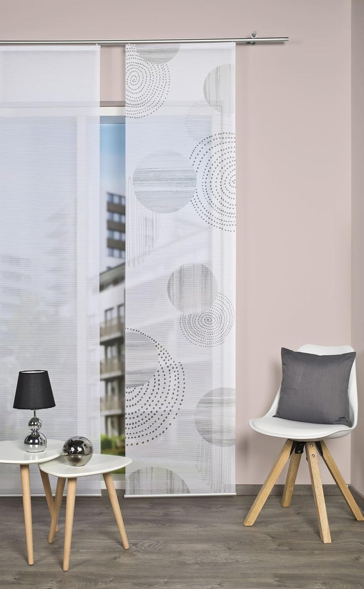 Vision S 84332 | Schiebegardine NEOMI | halb-transparenter Stoff in Bambus-Optik | 260x60 cm | Farbe