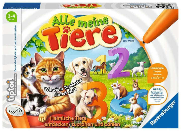 Ravensburger tiptoi 00776 - Alle meine Tiere - Spiel ab 3 Jahren - Lerne spielerisch die Zahlen von
