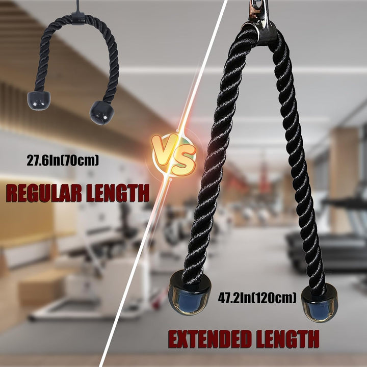 KORIKAHM langes Triceps Seil, Seil Pull Down Befestigung 120/140/160cm, Tricep Pull Down Seil für Ho