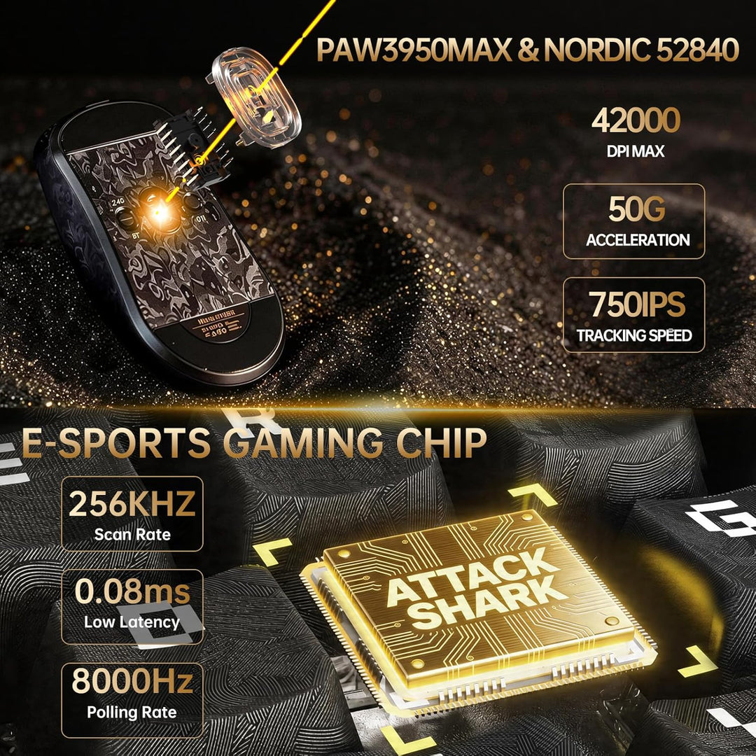ATTACK SHARK R68 HE Kabel Magnetische Tastatur, Kabellosen R11 ULTRA Gaming-Maus aus Carbonfaser, 80