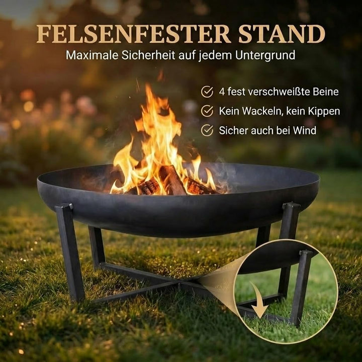 SOUK ONE Feuerschalen, Feuerschale Ø 60 cm - Feuerstelle für den Garten, Funkenschutz, Terrasse und
