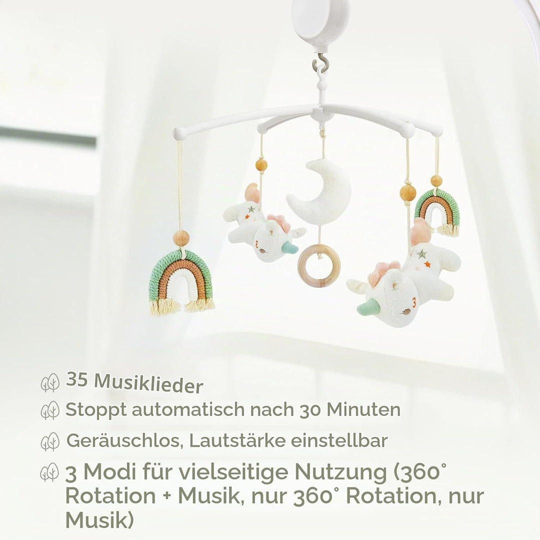 Mobile Baby,Baby Spieluhr mit 35 Musik,Einstellbare Lautstärke,Einfach anzubringen,Stoppt nach 30 Mi
