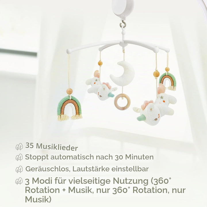 Mobile Baby,Baby Spieluhr mit 35 Musik,Einstellbare Lautstärke,Einfach anzubringen,Stoppt nach 30 Mi