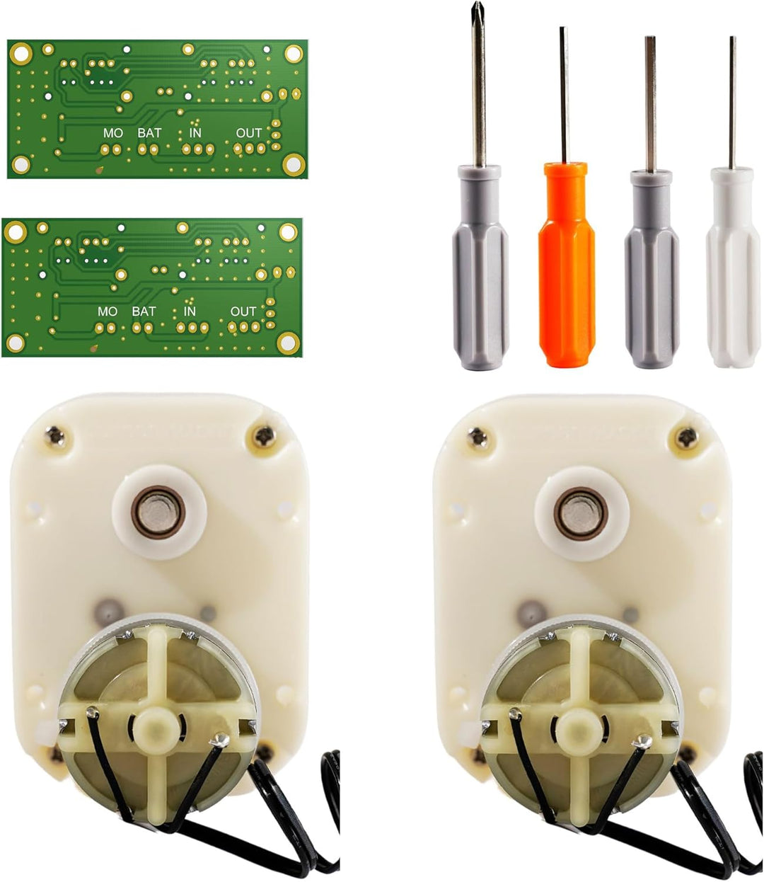 MOZSLY Ersatzmotor und Platine Doppel-Uhrenbeweger mit Werkzeug Leise Motorabdeckung Schraubendreher