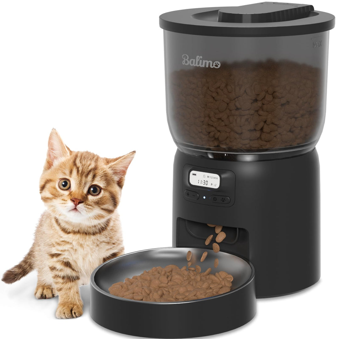 Balimo Dick 3L futterautomat Katze, Automatisches Katzen- Und Hundefutter Mit Getreideschale Aus Ede