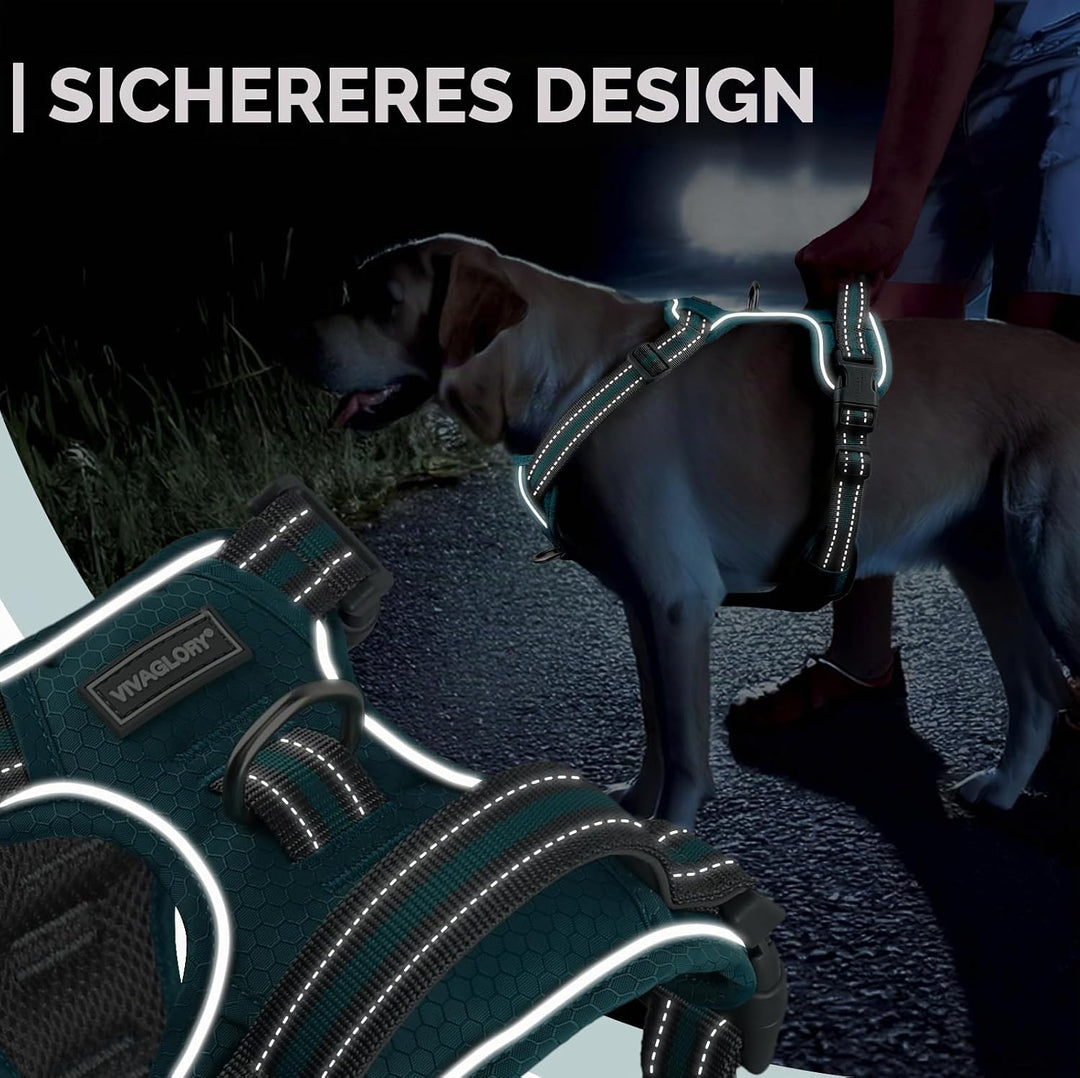 VIVAGLORY Easewalk Hundegeschirr, Anti Zug Hundegeschirr für Training &amp; Spazieren, Anti Zieh Geschir