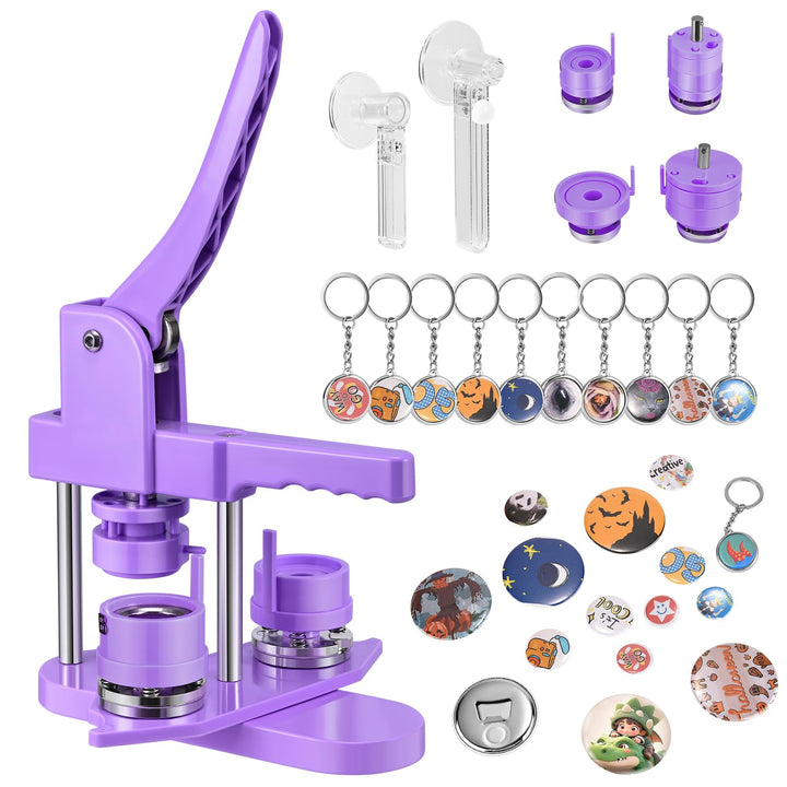 Buttonmaschine Button Maker Badge Maschine 32 + 58 mm, KEYSAFER 200 Sets aus Kunststoff, Ausdrückmas