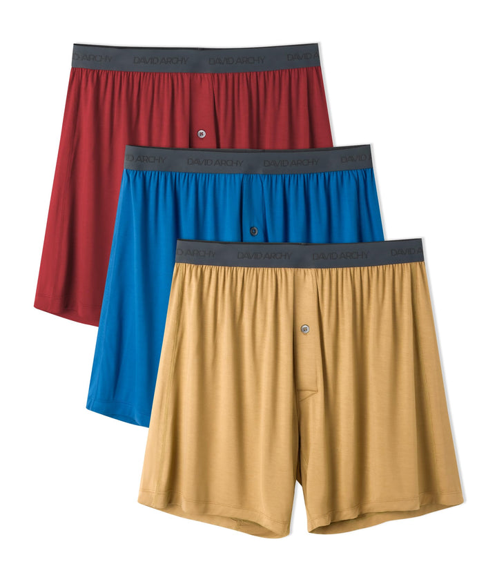 DAVID ARCHY 3/5er Pack Bambus Herren Unterhosen Boxershorts lockere Boxershorts Herren,Weich, Atmung