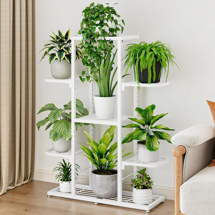 Litake Pflanzenregal Metall, 5 Ebenen Blumenständer für Innen &amp; Aussen | Metall Pflanzenregal mit 5