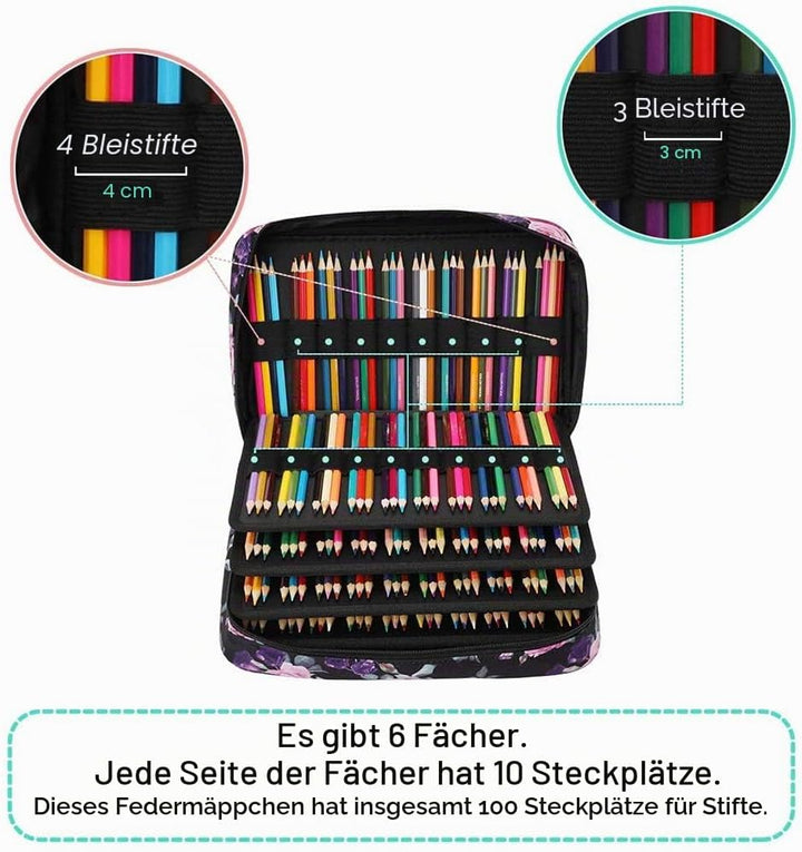 JAKAGO Federmäppchen Grosse Kapazität für 300 Stifte Aufbewahrung Buntstifte,Wasserdicht Pencil Case