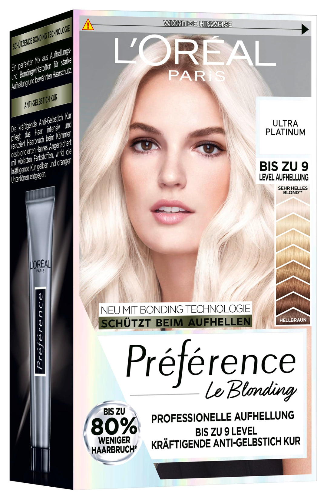 L'Oréal Paris Extrem Aufheller für platin-blondes Haar, Mit Anti-Gelbstich und Anti-Haarbruch Techno