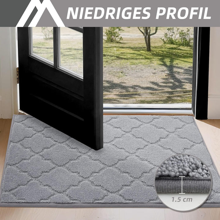 COSY HOMEER Fussmatte Innen 60 x 90 cm, Schmutzfangmatte Waschbar 1,5 cm Dicke, Eingangsteppich Saub