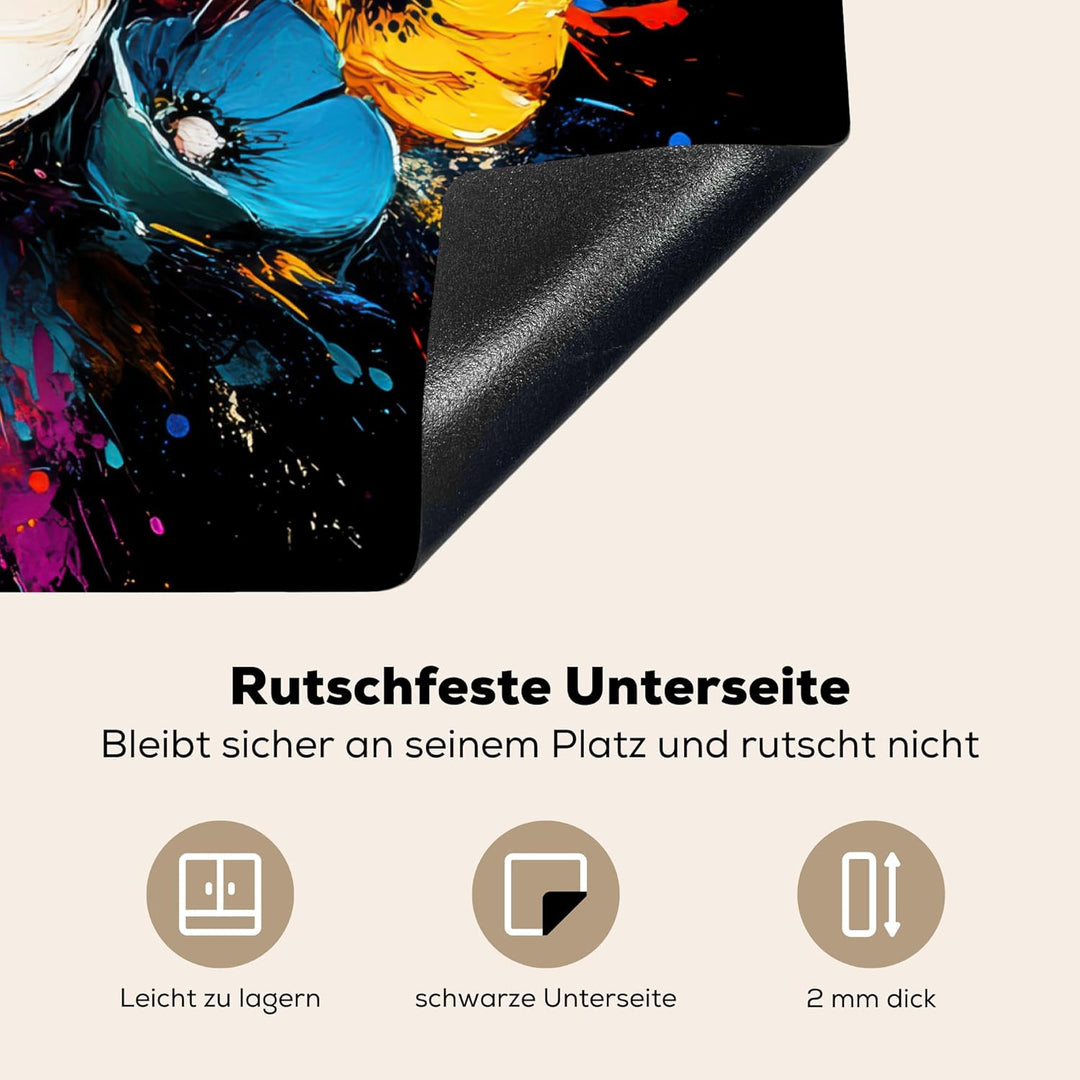 Herdabdeckplatte 70x52 cm Einteilig Küche Herdabdeckung Induktionsfeld Ceranfeld Herdabdeckplatten V