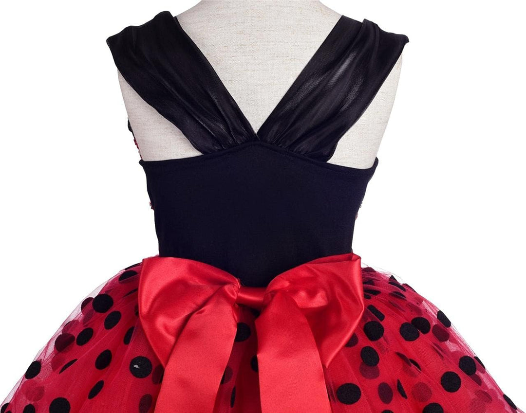 Lito Angels Kinder Mädchen Gepunktetes Heldenmädchen Marienkäfer Polka Dots Tutu Kleid Geburtstagskl