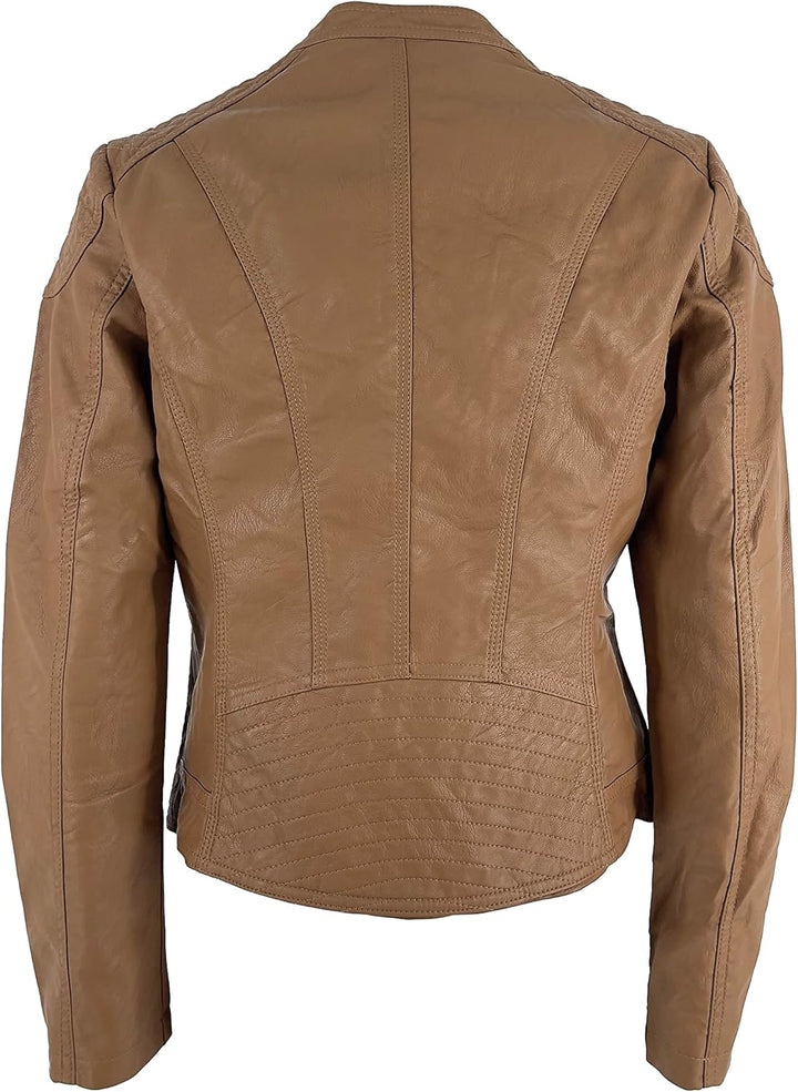 JOPHY & CO. Kurze Damenjacke aus Kunstleder (cod. 8820) oder aus echtem Leder (cod. 8820/A) mit Tasc