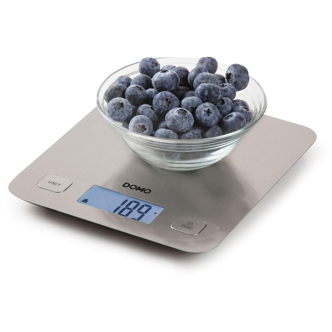 DOMO DO9239W Küchenwaage Digital - XL - Hochpräzise 1g-5000g - Silber