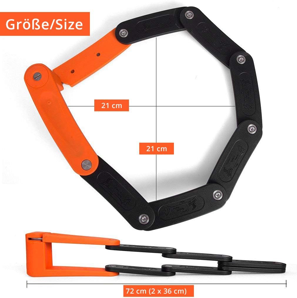 Fahrradschloss/Faltschloss/Gliederschloss mit hoher Sicherheitsstufe/Speziell gehärteter Stahl / 8 G