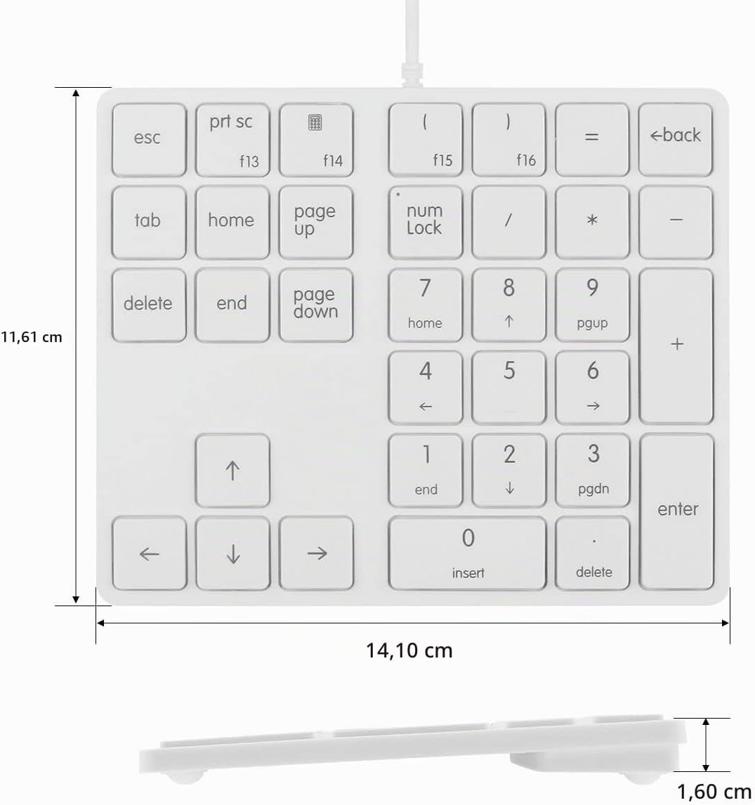 Qisan Numeric Keypad Wired Numpad 34 Tasten Tragbare Tastatur USB Externe Mini Slim Tastatur Magicfo