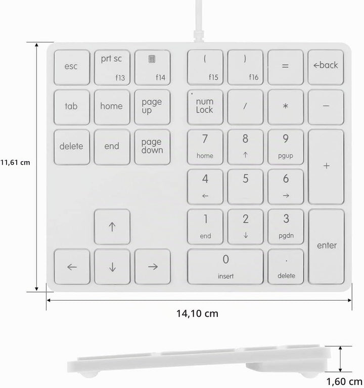 Qisan Numeric Keypad Wired Numpad 34 Tasten Tragbare Tastatur USB Externe Mini Slim Tastatur Magicfo