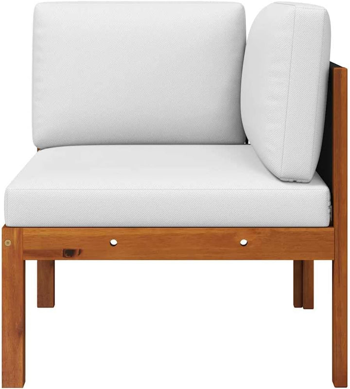vidaXL 2X Akazienholz Massiv Garten Ecksofa mit Auflagen Sofa Lounge Gartensofa Sessel Gartensessel