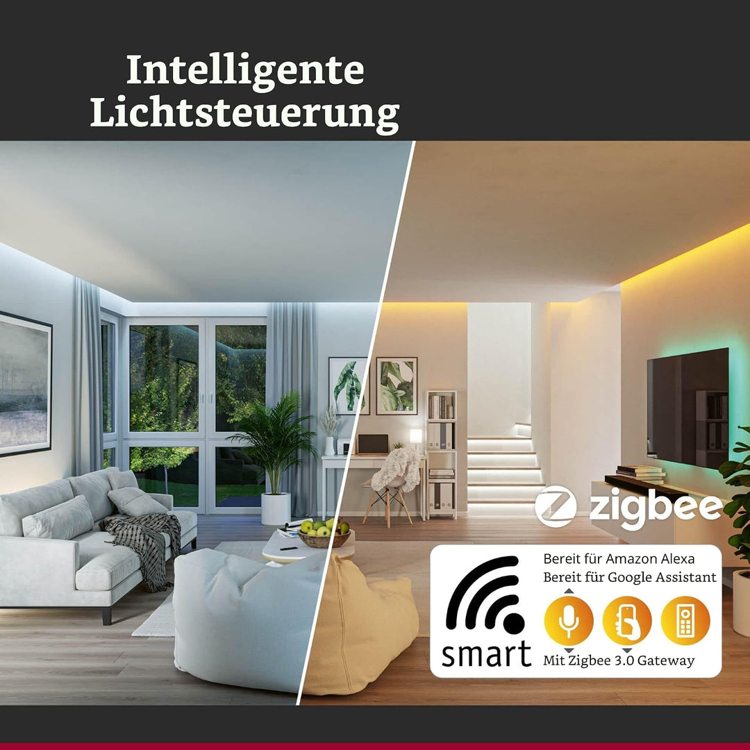 Paulmann 94525 LED Aussenleuchte Smart Home Zigbee Deckenleuchte Circula IP44 Dämmerungs-/Bewegungss