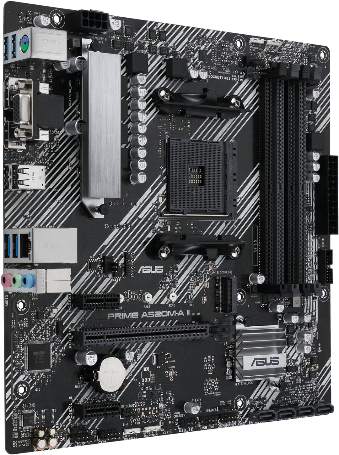 ASUS Prime A520M-A II/CSM Mainboard Sockel AM4 (AMD Ryzen, Micro-ATX, M.2, 1Gbit/s-Ethernet, SATA 6G