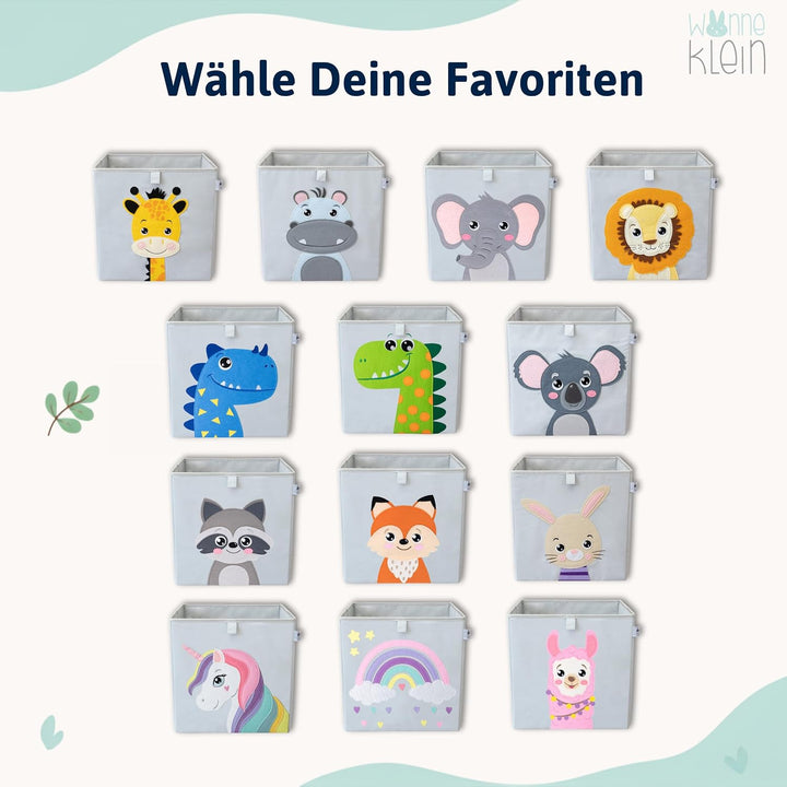 Aufbewahrungsbox Kinder für Kallax Regal I Einsatz Kinderregal I Faltbox 33x33x33 Kinderzimmer I Box