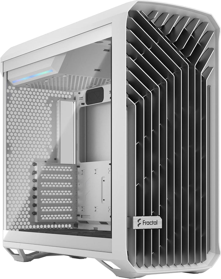 Fractal Design Torrent White - Clear Tint Tempered Glass Side Panel - Open Grille for Maximum air In