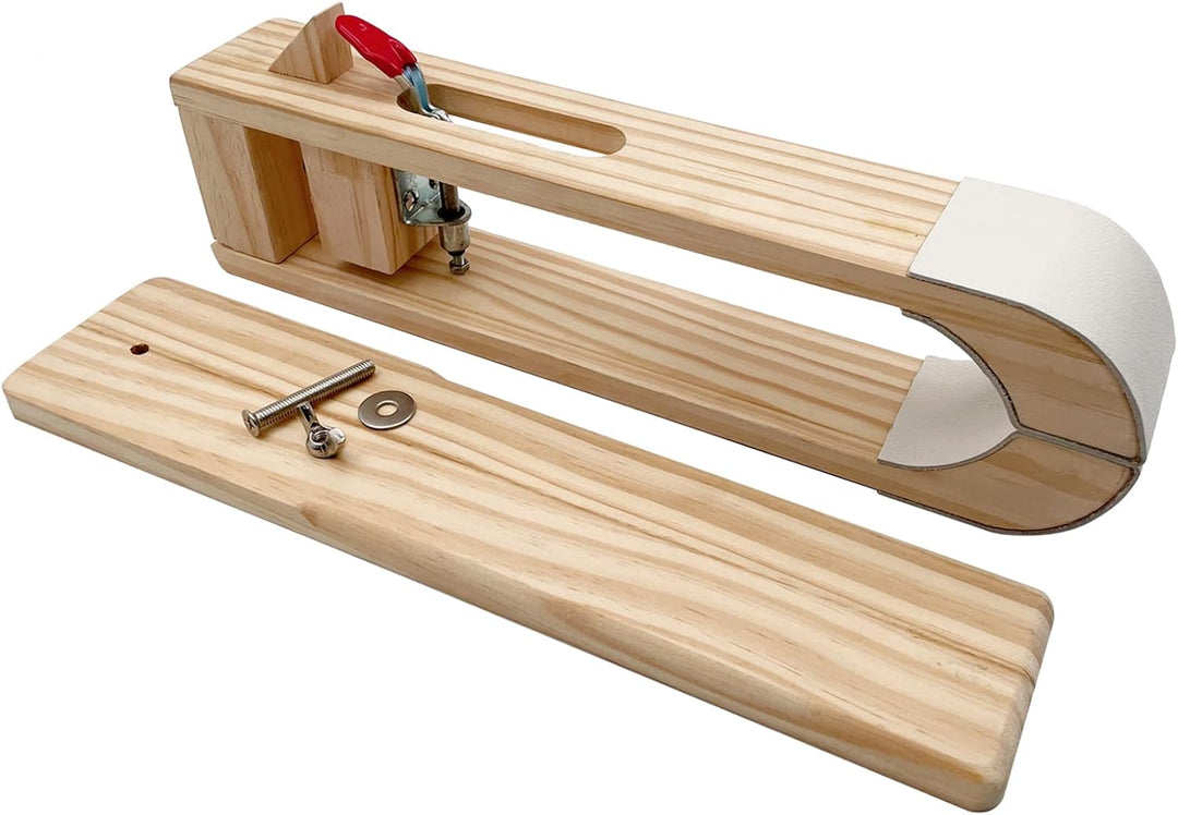 LYFJXX Leder Nähen Pony, DIY Leder Nähen Klemme mit PU Leder, Holz Pony Pferd Klemme Holz mit PU, Ho