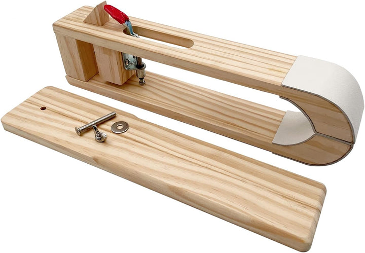 LYFJXX Leder Nähen Pony, DIY Leder Nähen Klemme mit PU Leder, Holz Pony Pferd Klemme Holz mit PU, Ho